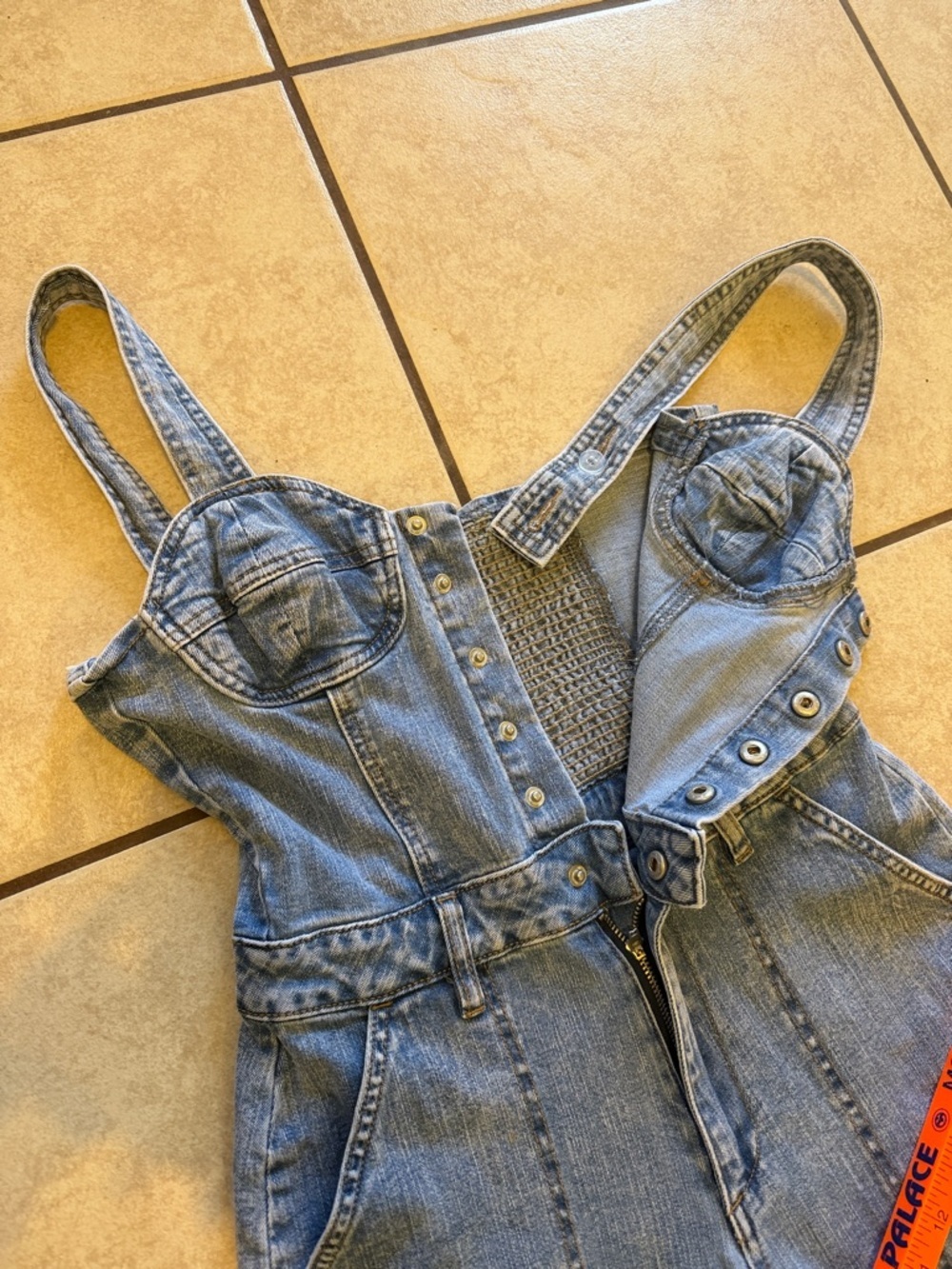 Steve Madden Medium Blue Denim Wide-Leg Jumpsuit - Picture 4 of 13